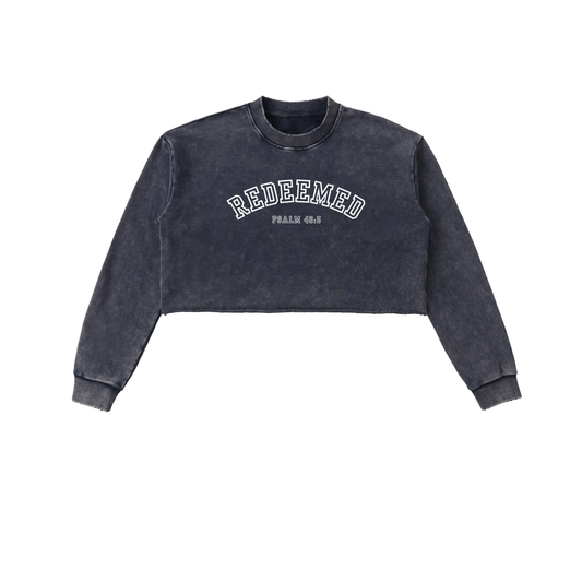 Redeemed Snow Washed Cropped Sweatshirt